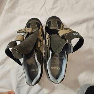 Giro Black and Tan Cycling Shoes with Velcro